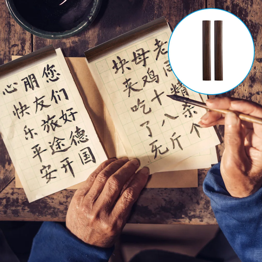 

1Pair Chinese Paperweight for Calligraphy Study Room Solid Wood Desktop Letterweight Painting Paper Holder