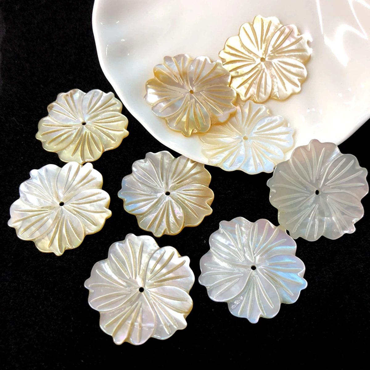 4Pcs Butterfly Shell Flower Beads DIY Loose Beads For Jewelry Making DIY Earrings Necklace Accessory
