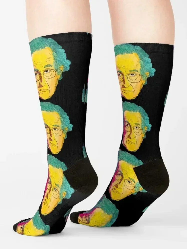 Noam Chomsky colorful illustration Socks kawaii hip hop winter thermal Children's Boy Child Socks Women's