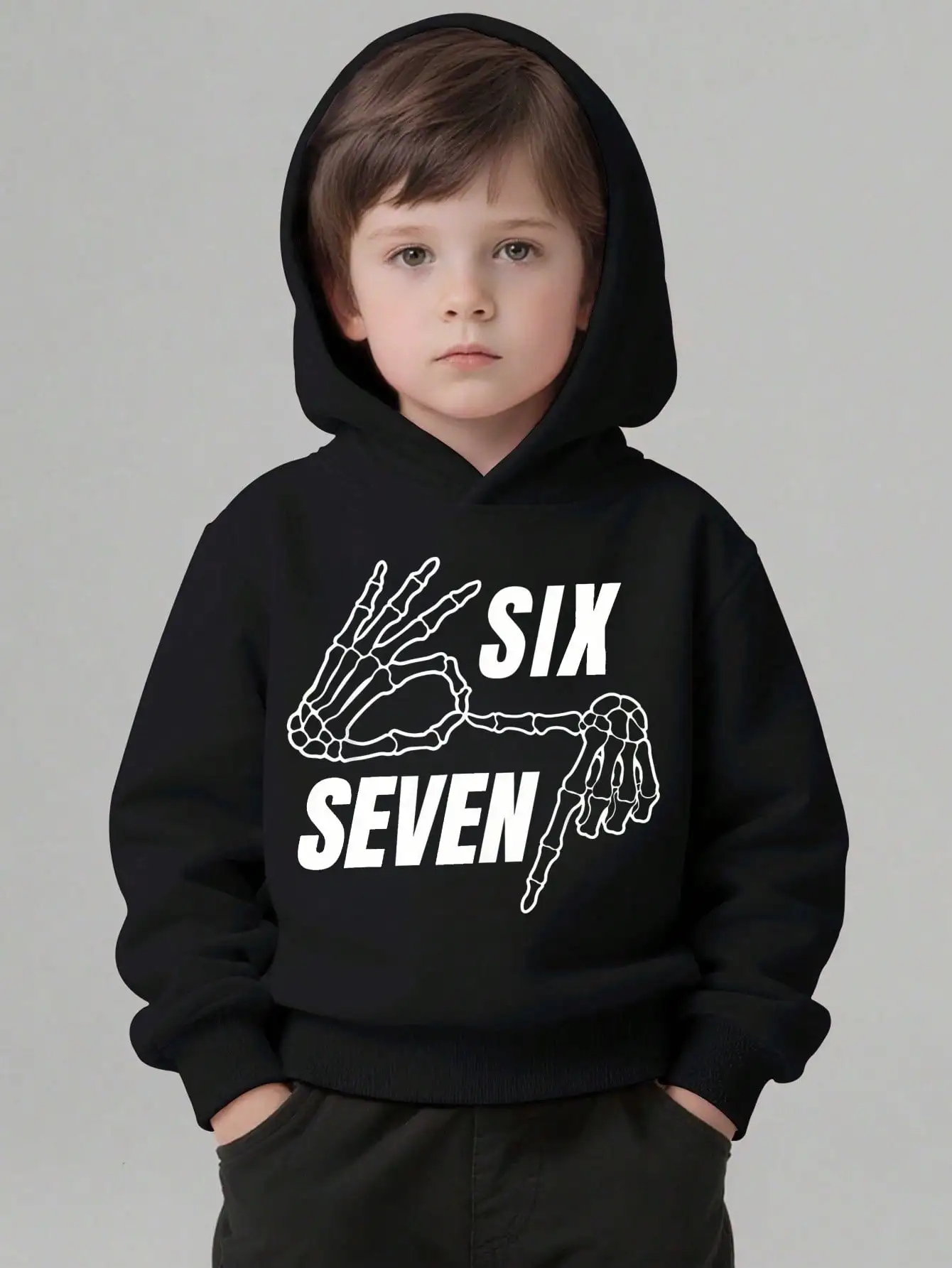 

Children's Soda Pattern Hoodie - A pullover with the "My Baking Soda" pattern printed on it, featuring pink and red heart-shaped
