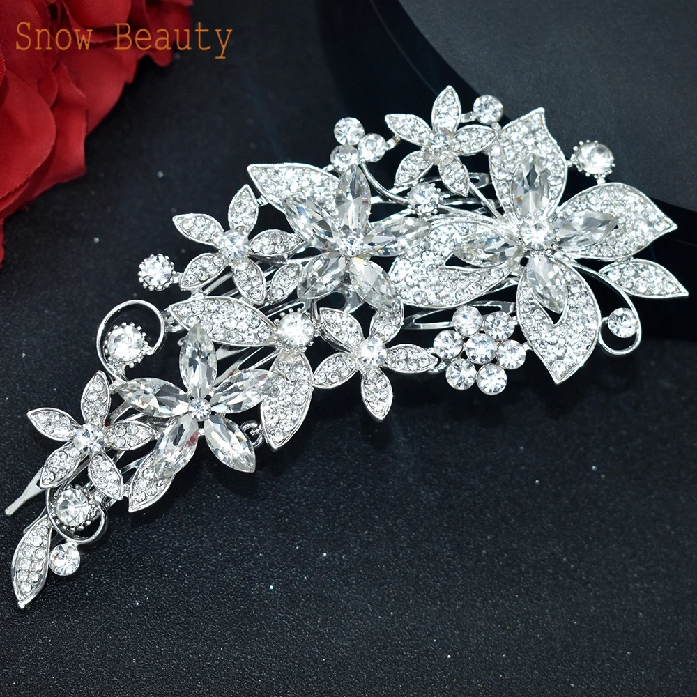 A409 Luxury Wedding Comb Rhinestone Headwear Bride Hair Jewelry Vintage Bridesmaid Hair Clips Bridal Tiara Women Headpieces