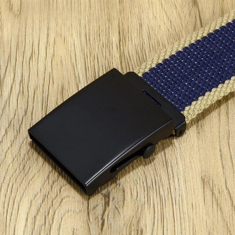 Ceinture classique en toile rayée pour hommes et femmes, universelle, décontractée, polyvalente, accessoires de Sports de plein air, ceinture d'étudiant à la mode
