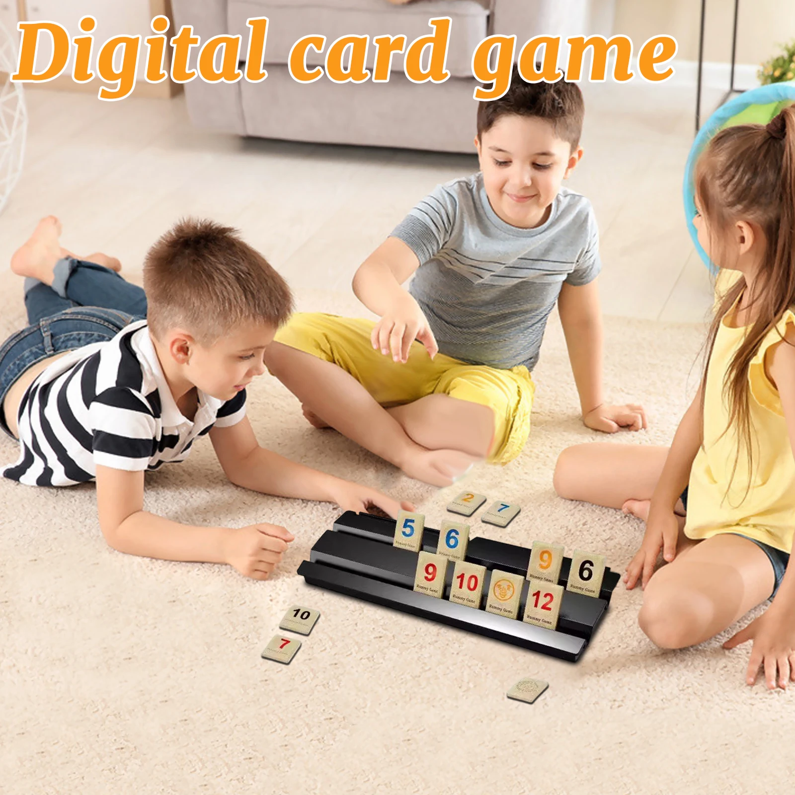 

No. 7-228 Large Number Tiles Game Set With Storage Trays - Classic Cube Edition Board Game For Family Game Night, Educational &