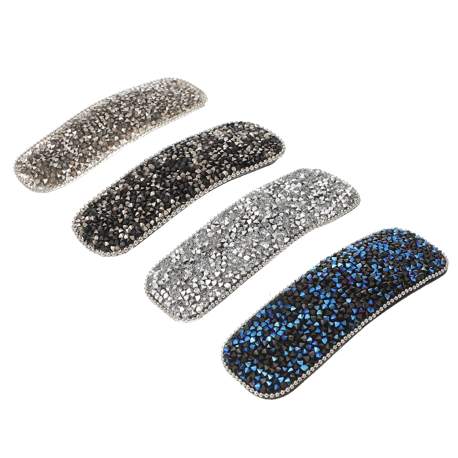 Pinces à cheveux carrées en cristal, 4 pièces, couleurs mélangées, épingles à cheveux pour enfants filles, Barrettes en métal, accessoires pour cheveux lumineux