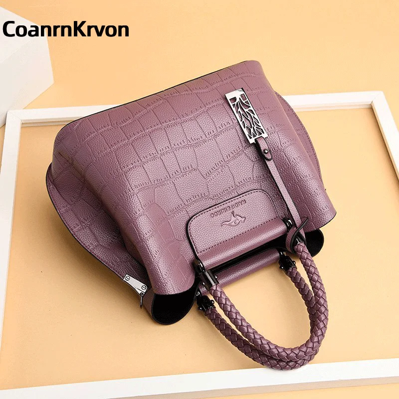 Crossbody Famous Designer Brand Bag Large Capacity Women\'s Handbag Leather Textured Embossed Pattern Shoulder Bag Tote bagwoman