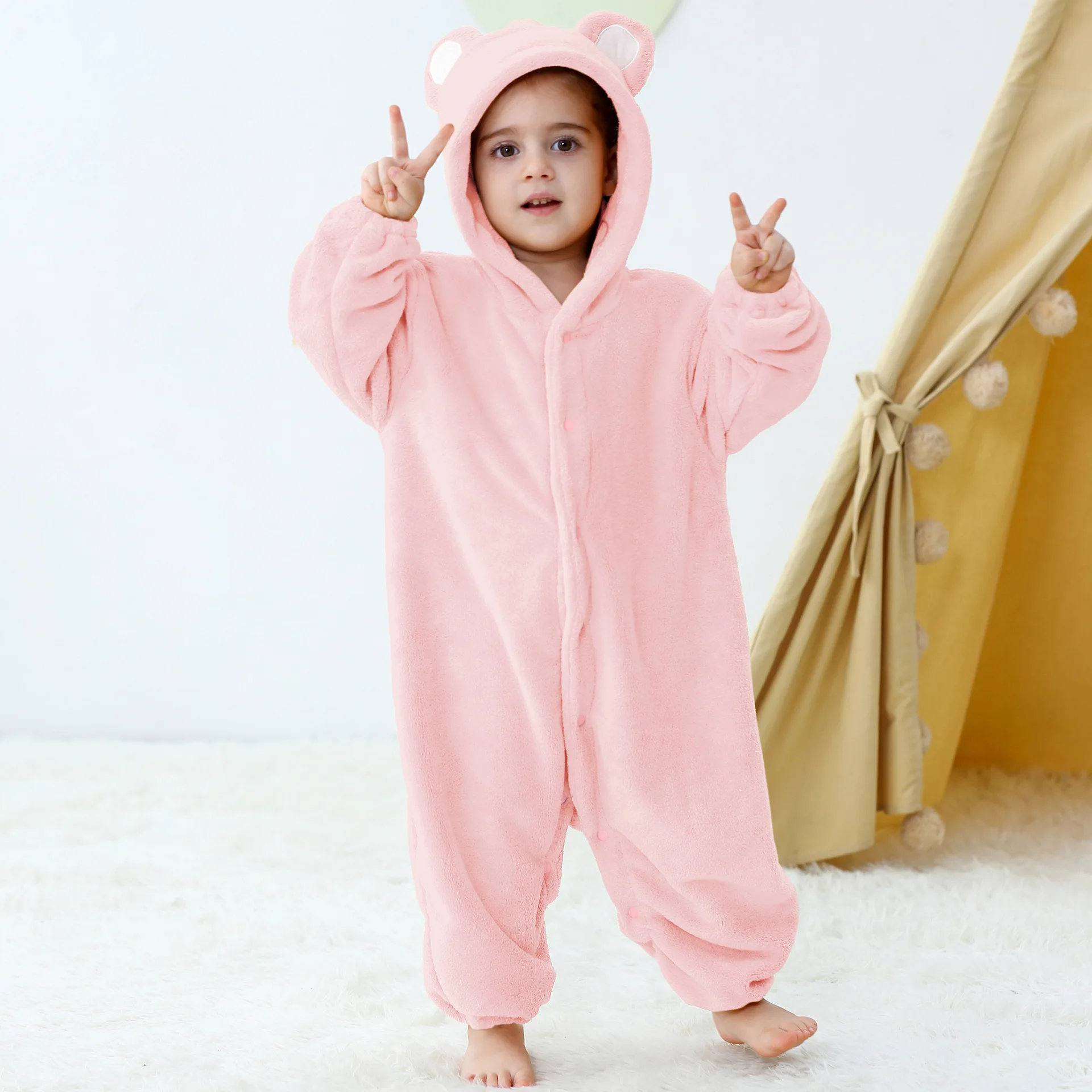 Baby Romper New Bear Cartoon Jumpsuit Baby Hooded Cartoon Fashion Baby Clothes Boy Newborn Stuff