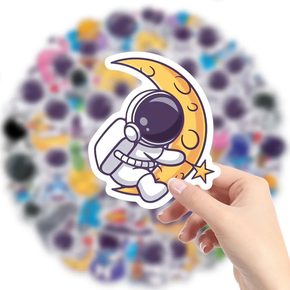 50pcs Exquisite Cute Cartoon Astronaut Stickers Laptop Computer Tablet Cup Notebook Phone Vinyl Decal for Kids Toy Gift