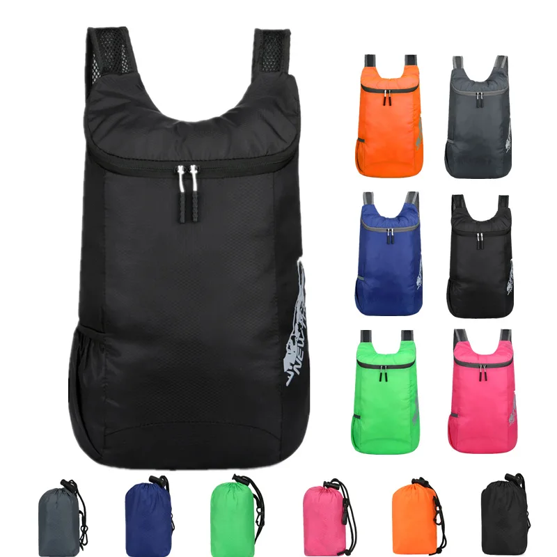 Shoulder waterproof backpack portable travel mountaineering riding light outdoor folding backpack for men and women