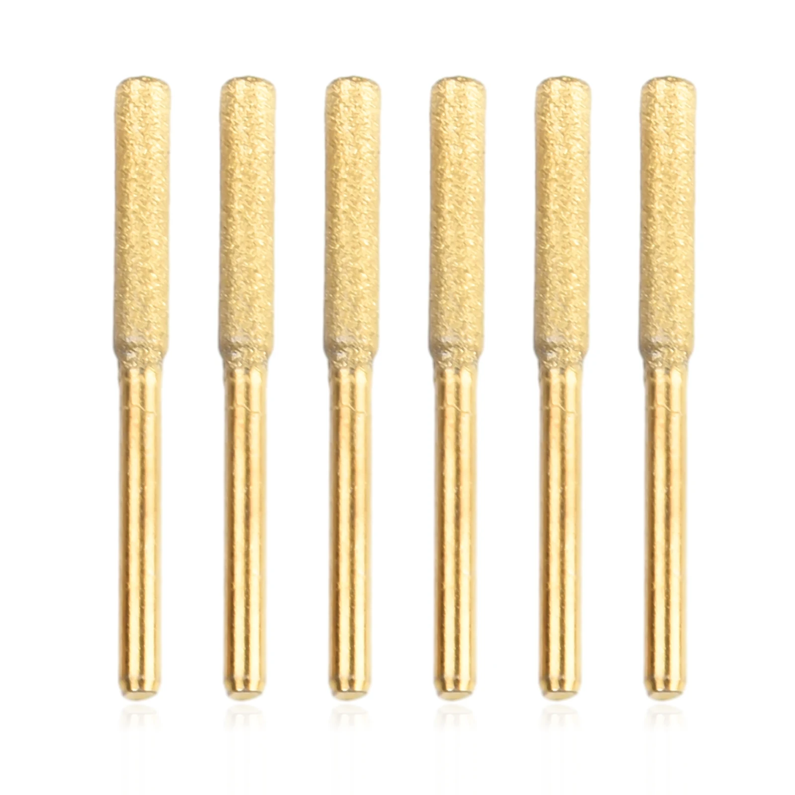 6pcs 4mm Diamond Chainsaw Sharpener Burr Stone File 4.8mm 5.5mm Titanium Coated Gold Grinder Chain Saw Drill Grinding Tools