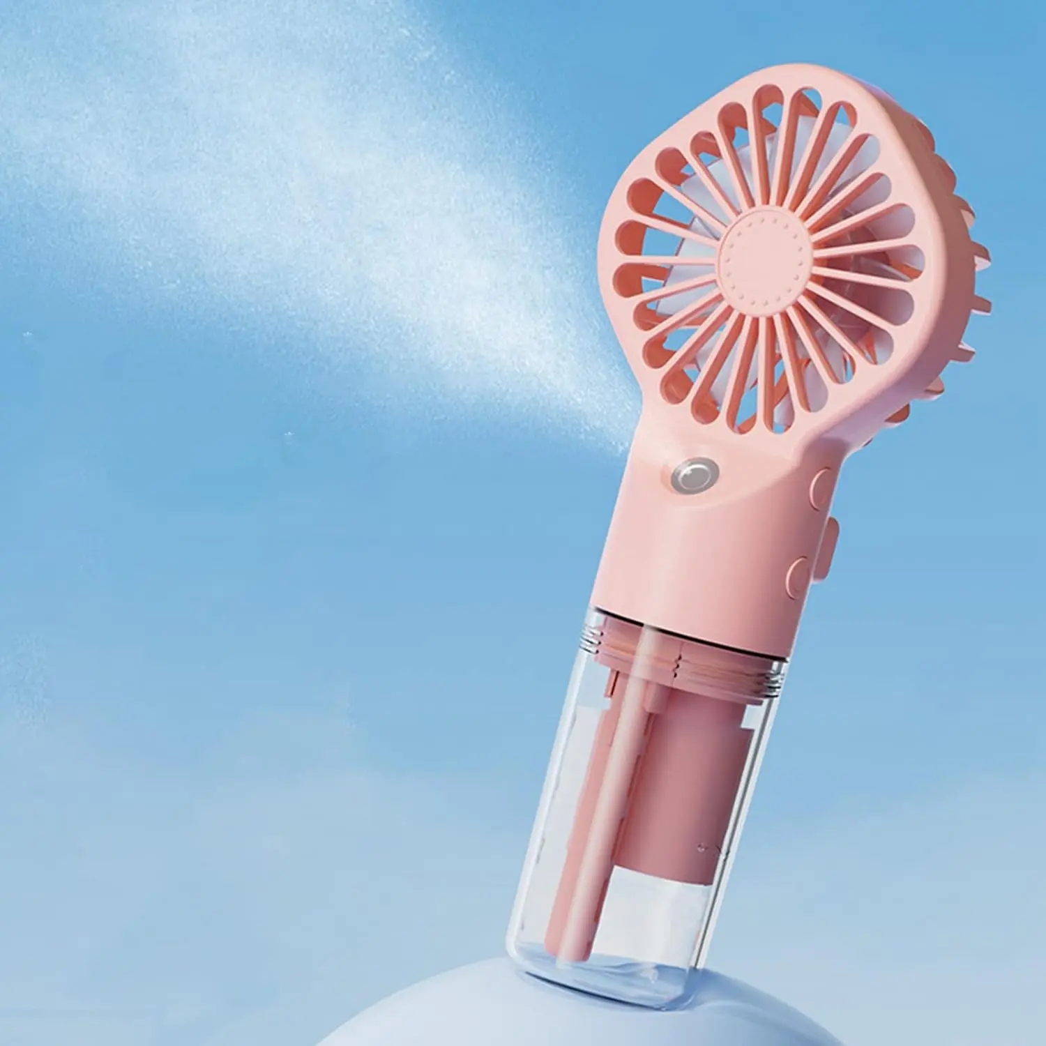 Portable Handheld Spray Fan Mini Humidifier Misting Fan 3 Speeds Powerful Wind USB Rechargeable Water Mist Fan Outdoor Small Fan view 3