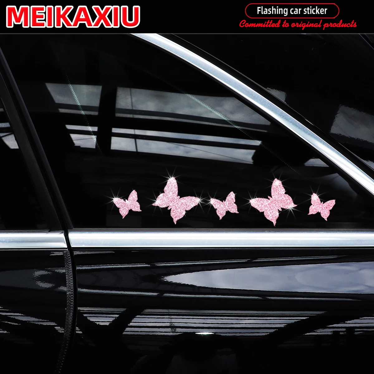 جديد بريق جميل فراشة Blingbling سيارة لاصقة تزيين ملصق جسم باب السيارة