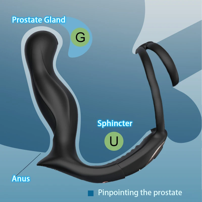 LOCKINK Drahtlose Fernbedienung Prostata-massagegeräte Männer Cock Ring Dildo Zersetzbarer Stromschlag Vibrator Anal Plug Spielzeug Für Erwachsene
