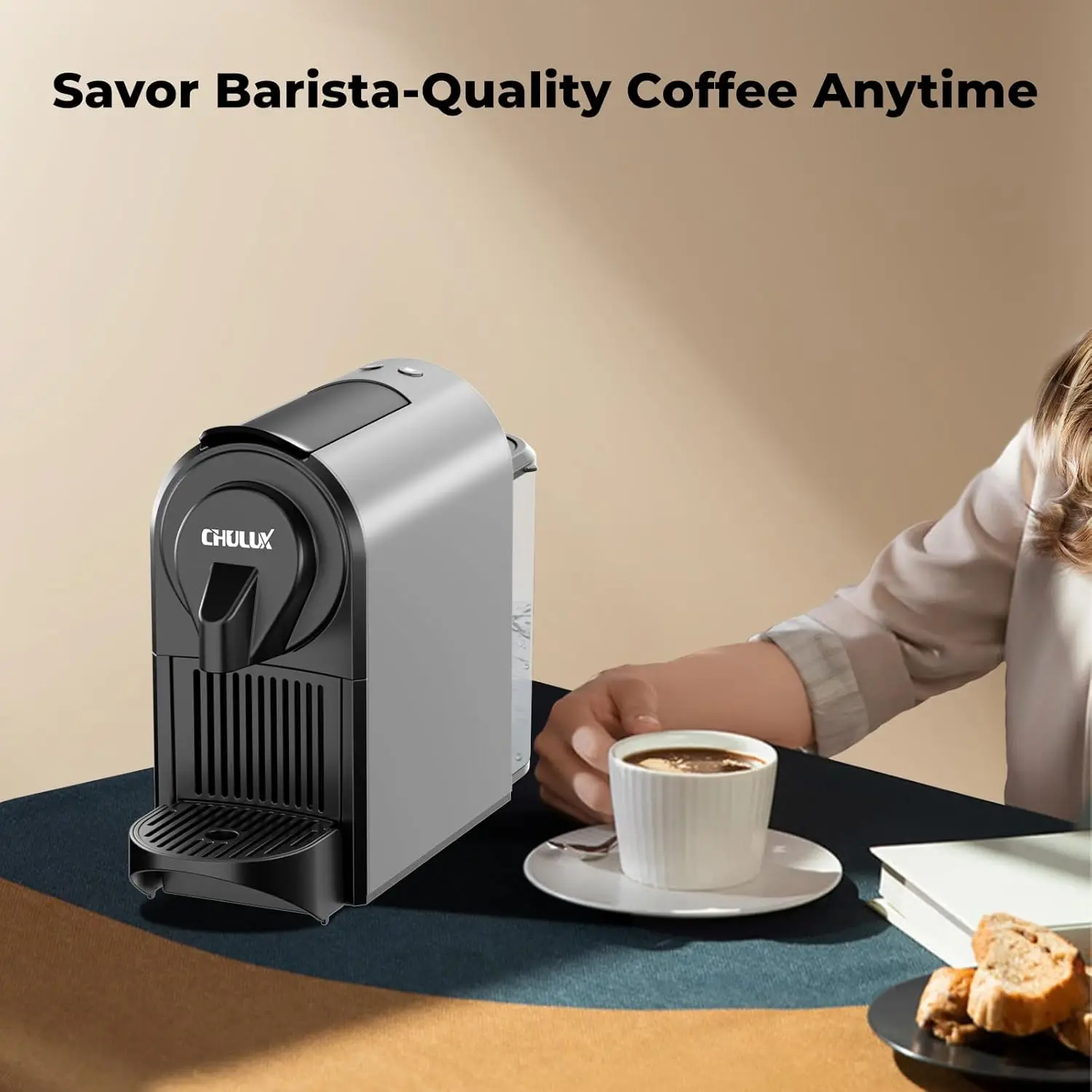 Machine showing dual brew size options