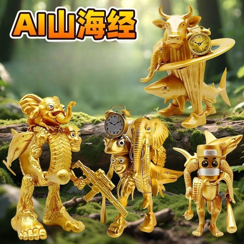 Creative Fusion Dragon King Shark The Classic of Mountains and Seas Abstraction Action Figure Tralalerotralala Verwijderbaar