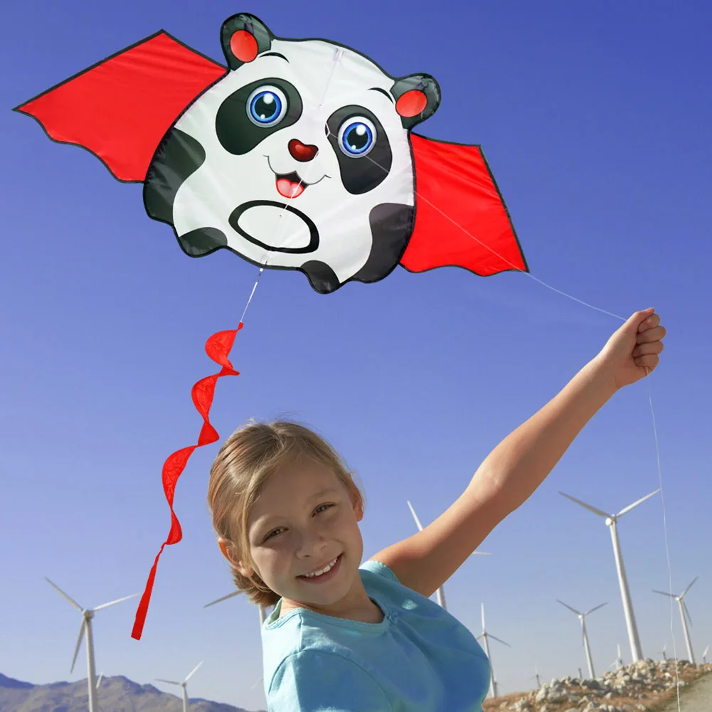 Cerf-vol coloré avec queue de 1.6m, grand cerf-volant, jouet facile à voler, cerf-volant en forme d'animal avec poignée, améliore la Coordination, cadeau pour enfants