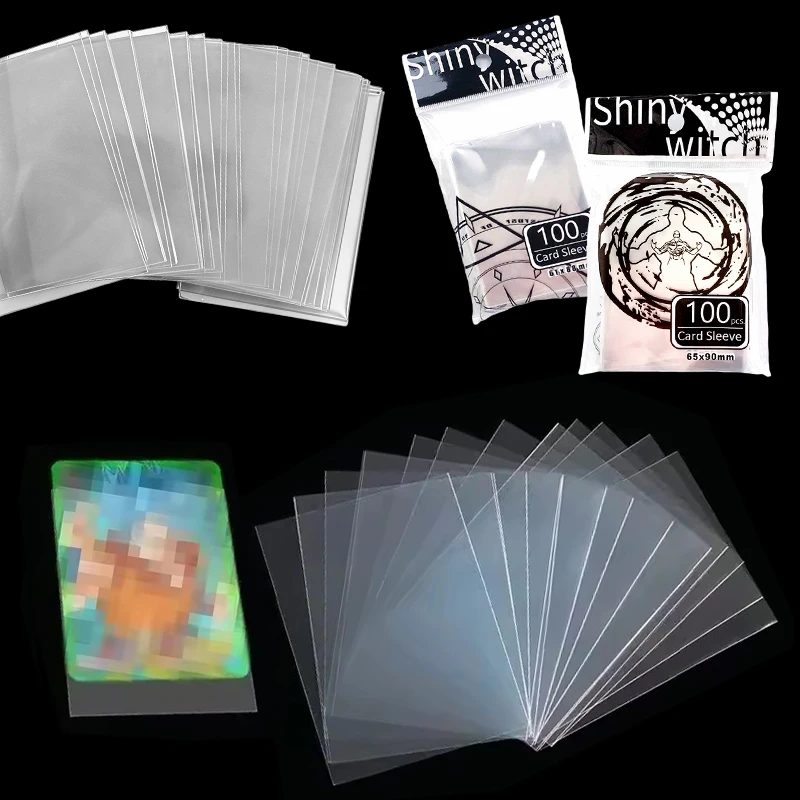 3Packs Transparent Clear Card Sleeves 100PCS/Pack 61x88mm 65x90mm Sizes Available Game Cards Collection Storaging Protectors ZYF