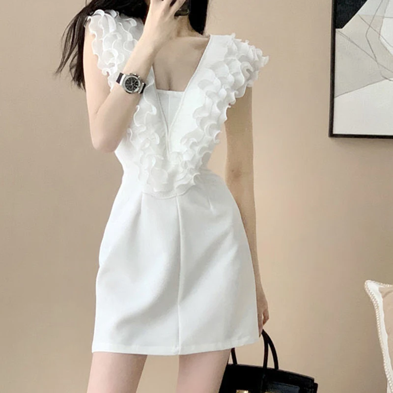 Summer 2024 new high-end dress with French design and suspender A-line skirt for women's wear