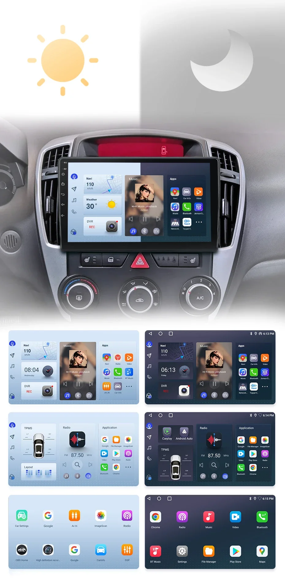 Junsun drahtlose carplay android auto radio für kia ceed 2007-2009 auto intelligente systeme rds bt dsp 2 din autoradio – Detail 6