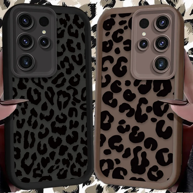 Leopard Print Pattern Soft Case For Samsung Galaxy S24 S23 S25 Ultra S22 S21 Plus FE A56 A36 A26 A16 A06 A15 A25 A35 A55 5G Etui