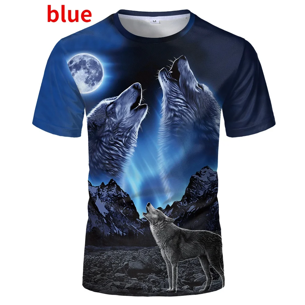 Animal Wolf T Shirt Men 3D Print Cute Funny T-shirt Fashion Casual Short Sleeve Harajuku Men Clothing