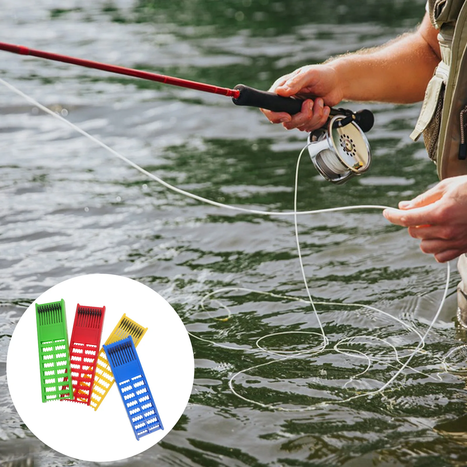 

4pcs Leader Holder Rigs Organizer Storing Hooks Lines Durable Abs Compact Lightweight Leader Lines Storage Fishing Tackle