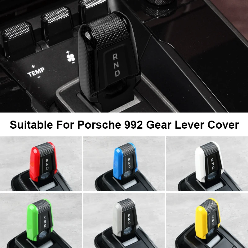 

For Porsche 911 992 2020-2025 Car Gear Shift Lever Knob Trim Cover Replacement Carbon Fibre Carmine Red Modified Accessories