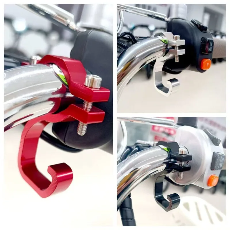 1pcs Electric car hook aluminum alloy non-punching universal handle helmet multifunctional modified accessories front hook