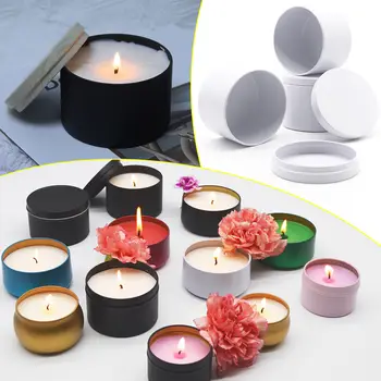 Sada 12 černých plechovek na svíčky o objemu 113 g, esteticky příjemné dózy s bezpečnými víčky na výrobu svíček 10 nejlepší prodej plechovky na svíčky - №1