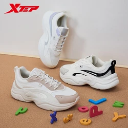 Xtep 여성용 캐주얼 신발, 용수철 레트로 올매치 두꺼운 밑창, 미끄럼 방지, 경량 통기성 스포츠 신발 875118320036, 2025