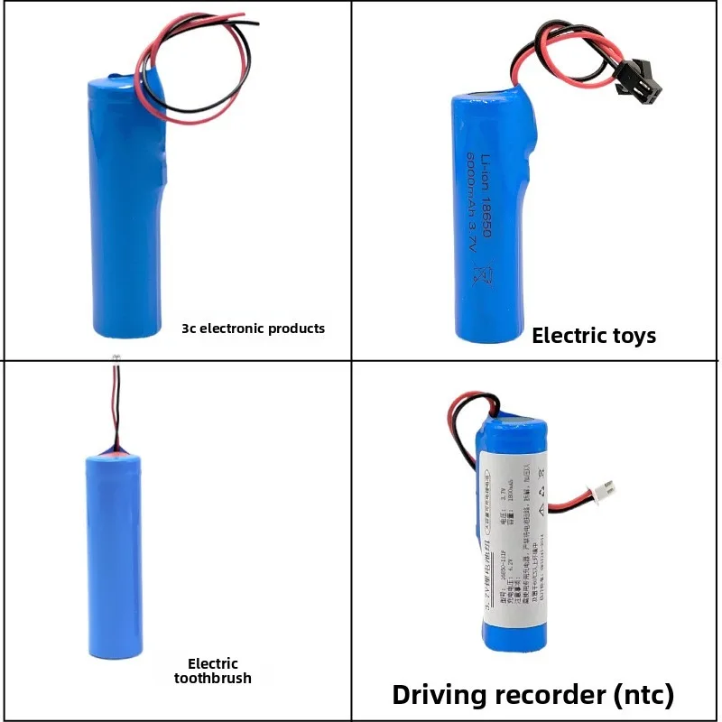 3.7V 1800mAh 18650 Battery with wire for Loudspeakers Small Speakers LED Lights Lithium Batteries Multi-device Compatibility