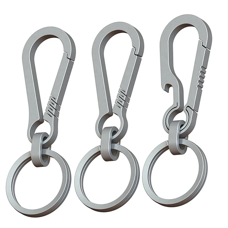 1pc Titanium Legering Sleutelhanger OutdoorS Rotsklimmen Gereedschap Hanger Hangende Taille Ring Eenvoudige Heren Geschenken Praktische Accessoires