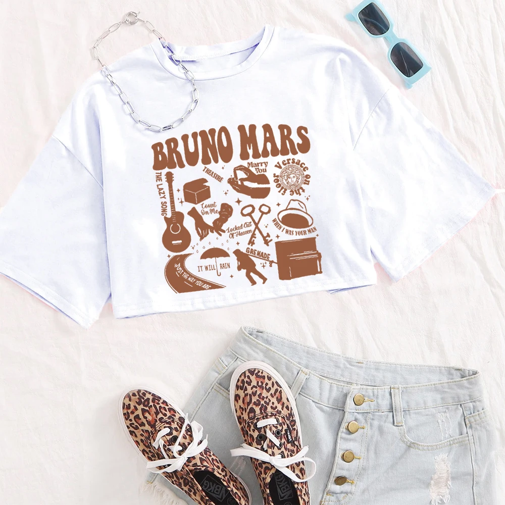 BRUNO MARS 24k Magic World Tour 2024 T Shirt Doo-Wops & Hooligans T-Shirt Fashion Men Women T-shirt Crop Tops