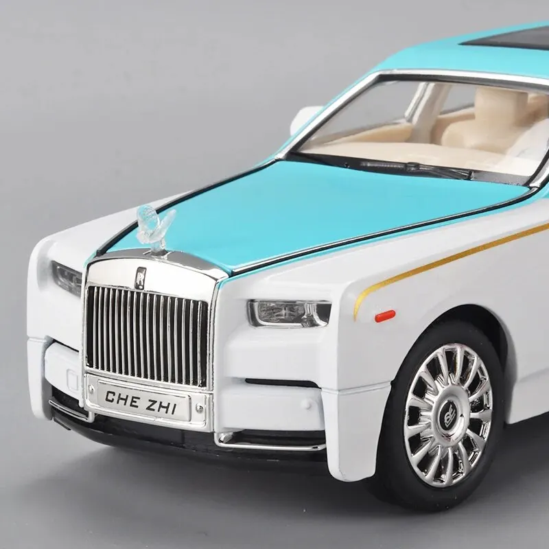 1:24 RR Phantom Model Zinc Alloy Pull Back Diecast Toy Cars z dźwiękiem i światłem dla dzieci Chłopiec Dziewczynka Prezent