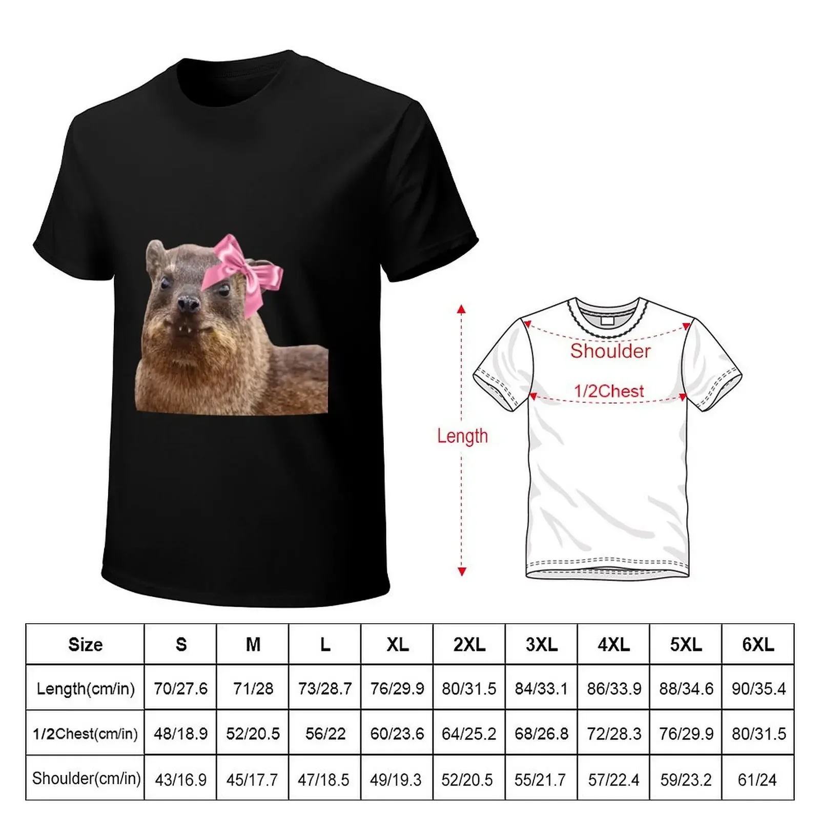 Niedliches Rock-Hyrax-T-Shirt mit Schleife, Anime-T-Shirt, übergroßes Grafik-T-Shirt, schnell trocknende Herren-Grafik-T-Shirts, Anime