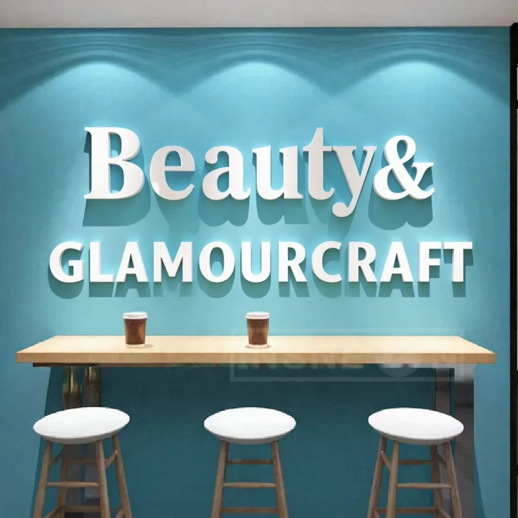 Lettere 3D Logo aziendale Segnaletica personalizzata con luce a led Segnaletica da parete aziendale Segni luminosi Poster Etichette al neon in metallo Lettera pubblicitaria