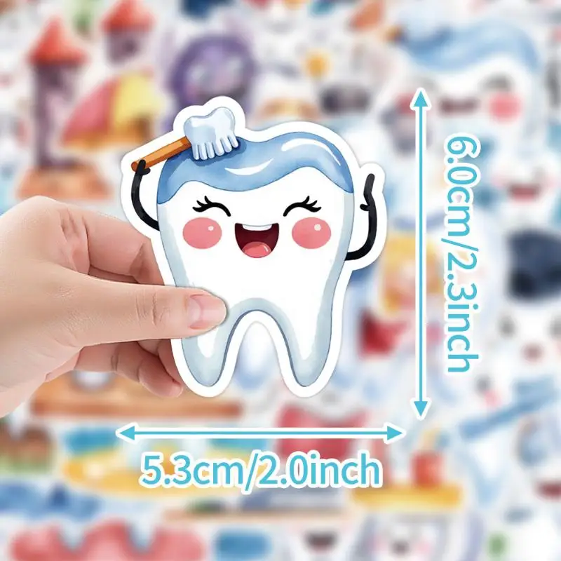 1 Roll 500PCSDental Defender Stickers Set With 10 Cute Designs For Teeth Protection DIY Decoration Gift Packaging Home Decor