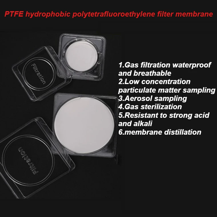 

PTFE Hydrophobic membrane polytetrafluoroethylene microporous filter aerosol STP sampling 47/50mm 0.1/0.22/0.45/1.0/2.0/3.0um