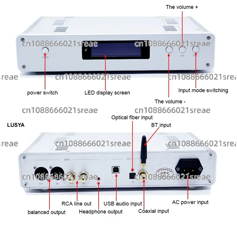 DLHiFi DC300 Dual Core ES9038PRO ES9039PRO Bluetooth 5.0 Balanced HiFi Audio DSD DAC Decoder Amanero USB Remote Control