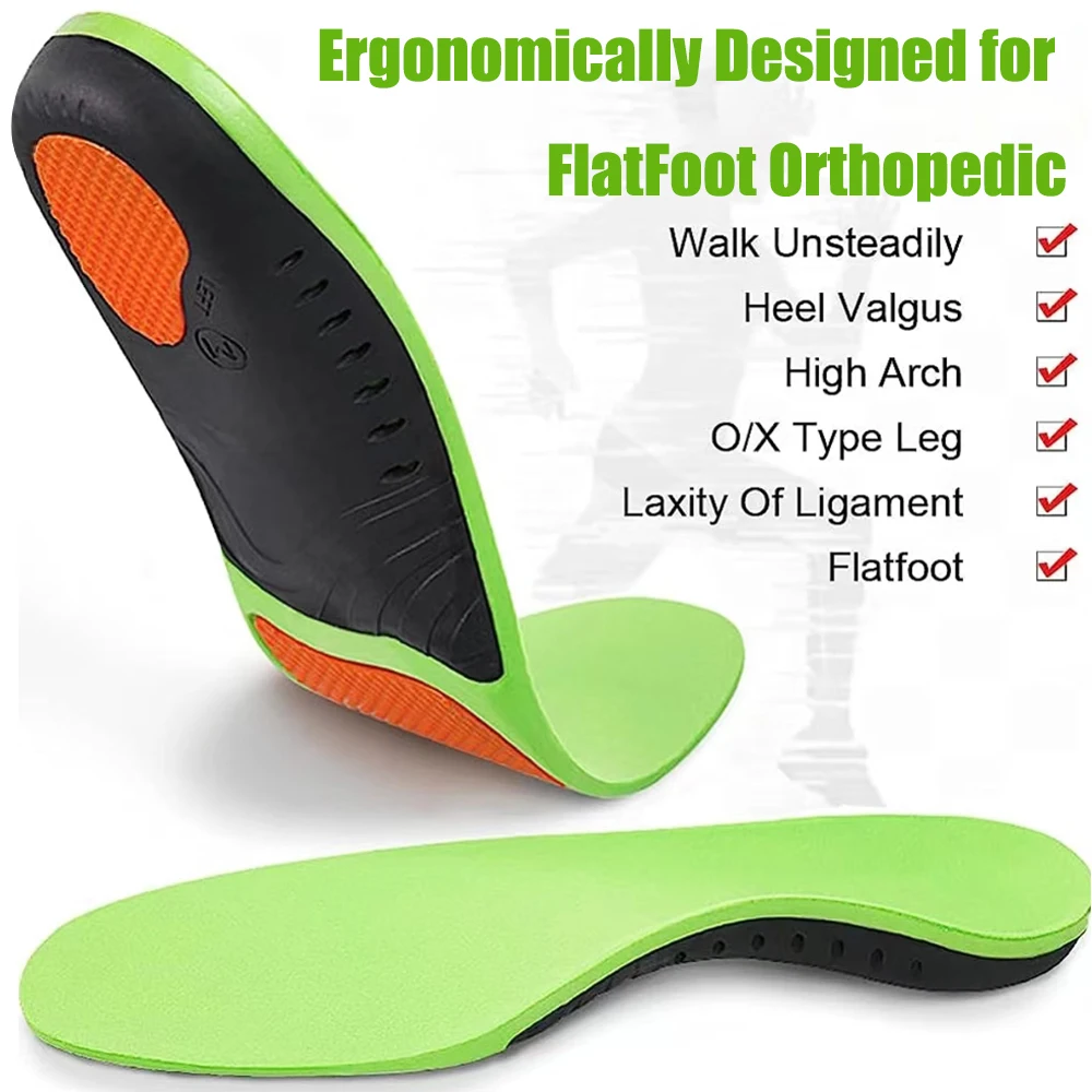 Orthotic Arch Insoles for Shoes Men X/O Leg Correction Flat Feet Orthopedic Insoles for Women Plantar Fasciitis Pain Relief