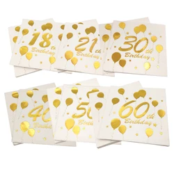 18 21 30 40 50 60 Years Old Birthday Napkins For Adults Happy Birthday Party Anniversary Commemorate Decoration Tissue