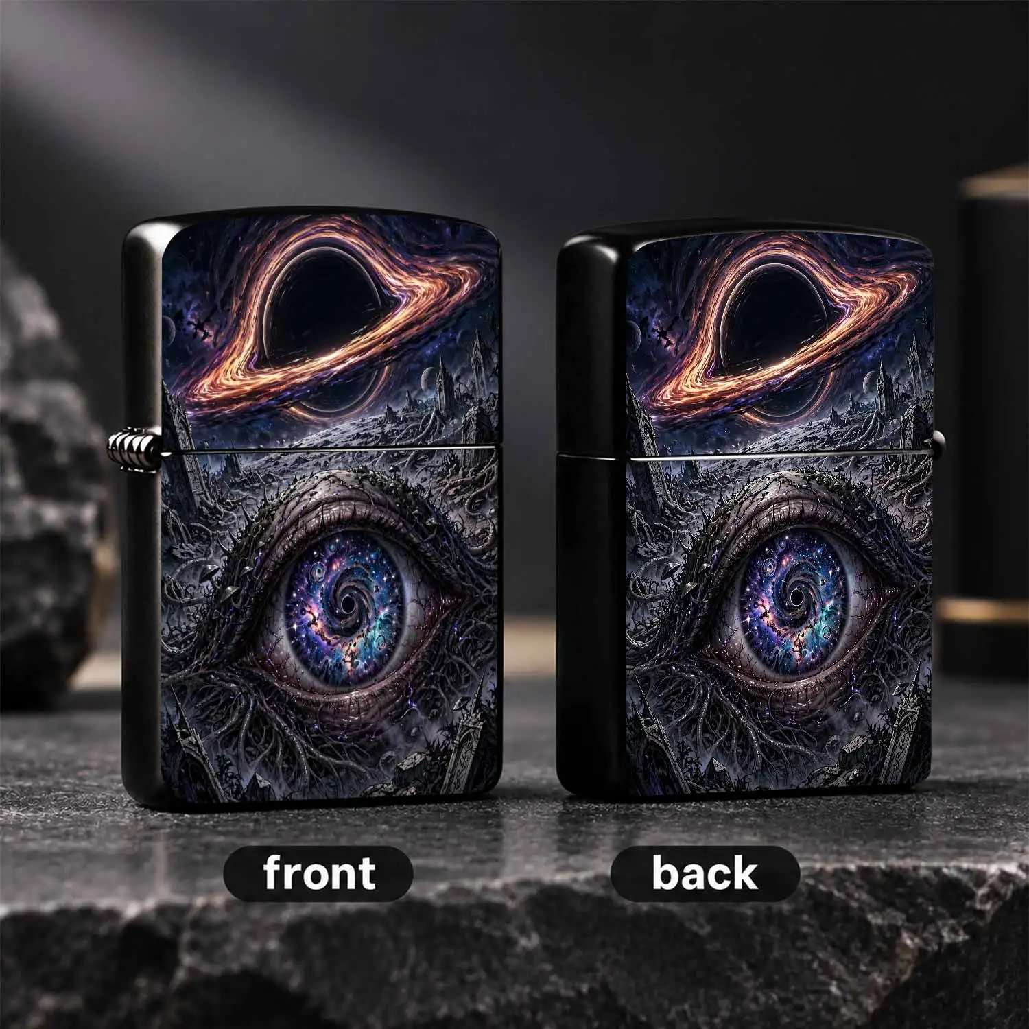 Creative Cosmic Gaze Lighter, Black Hole Nebula Art Print, Portable Stylish Accessory, All Scenario Usable Ignition Tool, Unique Aesthetic Collectible Gift For Friends And Sci-Fi Lovers, Delicate Durable Daily Use Accessory For Outdoor Indo