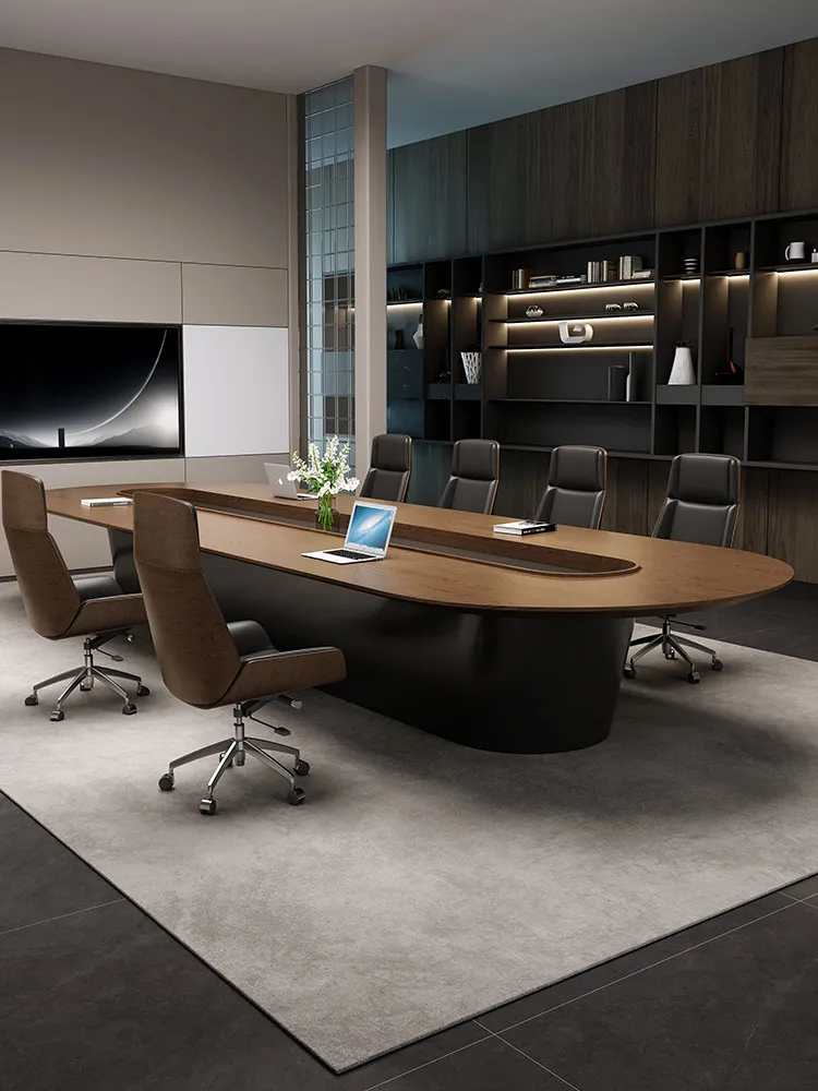 *Simple Modern Wood Conference Table for Large Conference Rooms Training Negotiation 11-15 People Capacity Fire Protection
