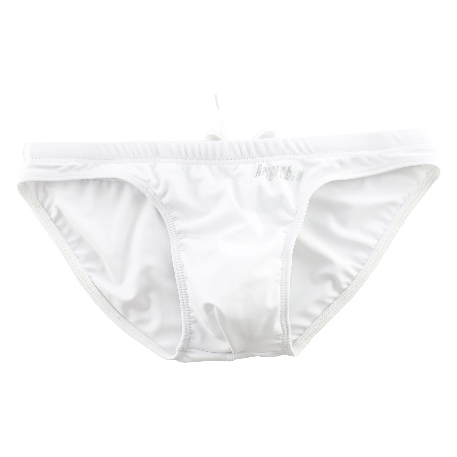 Herren-Bademode in einfarbiger Ausführung, niedrig sitzende Badehose mit Kordelzug, Strandunterwäsche, schnell trocknender Badeanzug, Badeshorts, Strandbekleidung – Detail 15