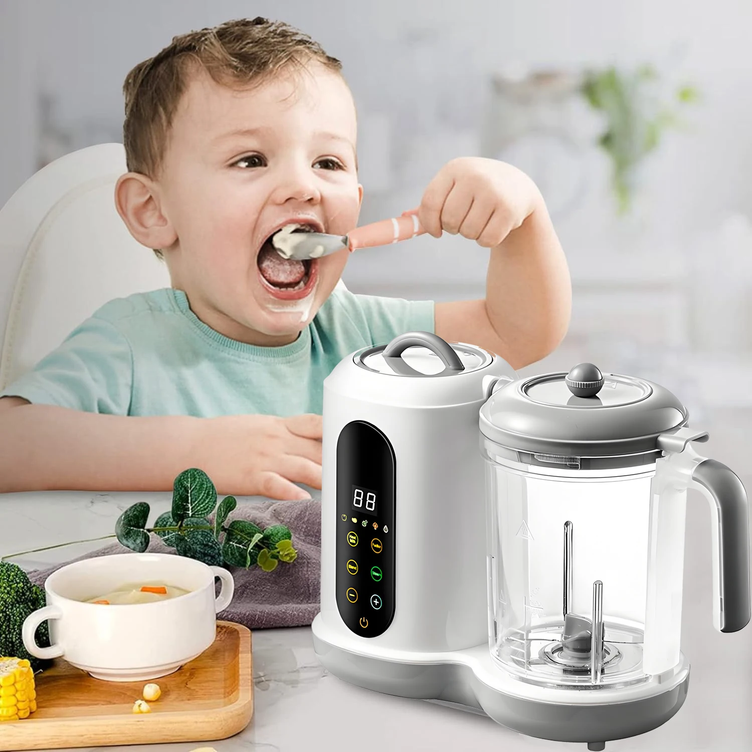 Baby Food Maker Baby food Processor All-in-One Baby Food Puree Blender Steamer Grinder Mills Machine Auto Cooking 110V US Plug