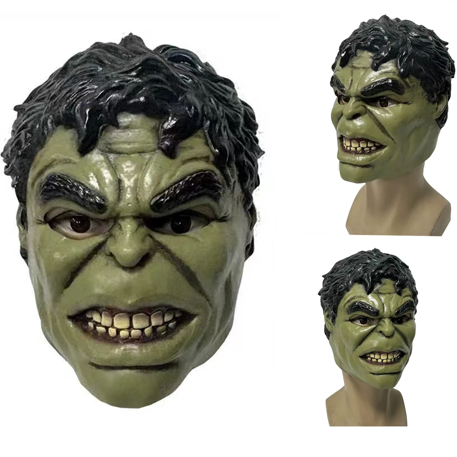 Halloween Hulk Mask Robert Bruce Banner Helmet Latex costume Cosplay Party masquerade props Adult