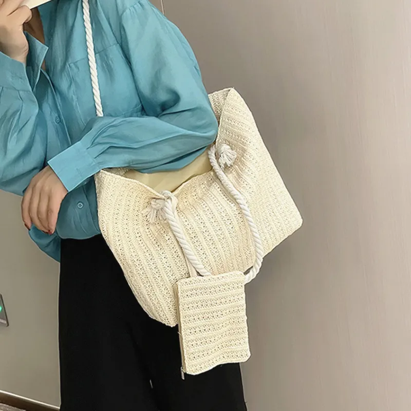 

Women Handbags Fashion Large Capacity Straw Tote Bag Summer Beach Bag Casual Bali Big Purse Shoulder Bags