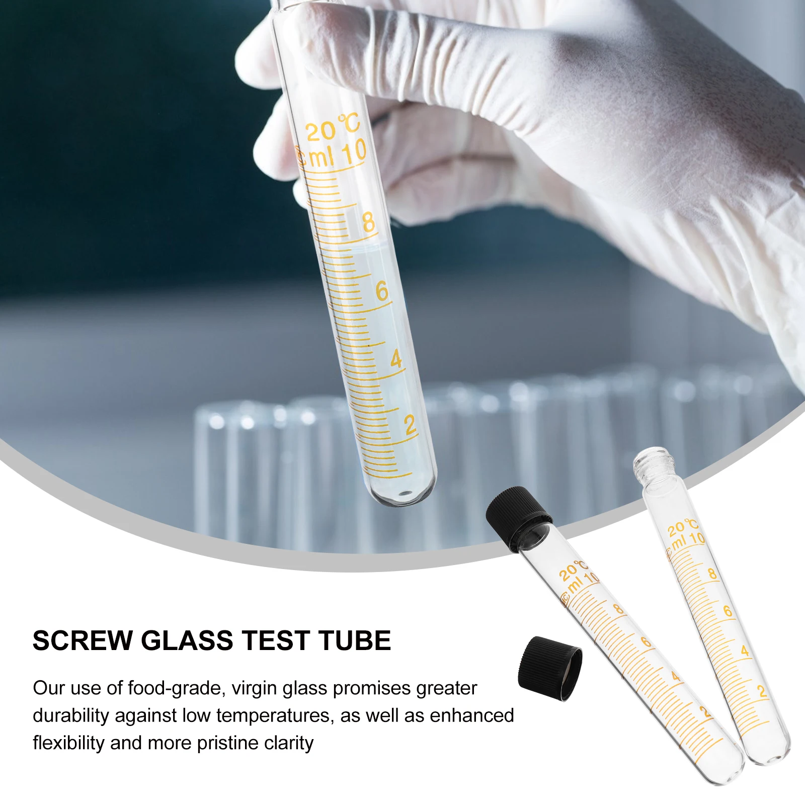 2pcs 10ml Mini Glass Centrifuge Tubes Round Bottom Leak Proof High Transparency Test Tube For Research Food Coloring Craft