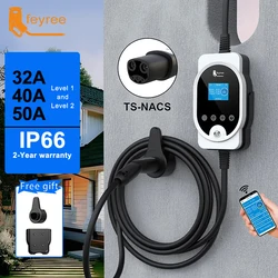 Feyree EV Caricatore portatile 12KW 50A Scatola di ricarica rapida WIFI Smart APP Regolare la corrente per stazione di ricarica per auto elettrica Tesla NACS