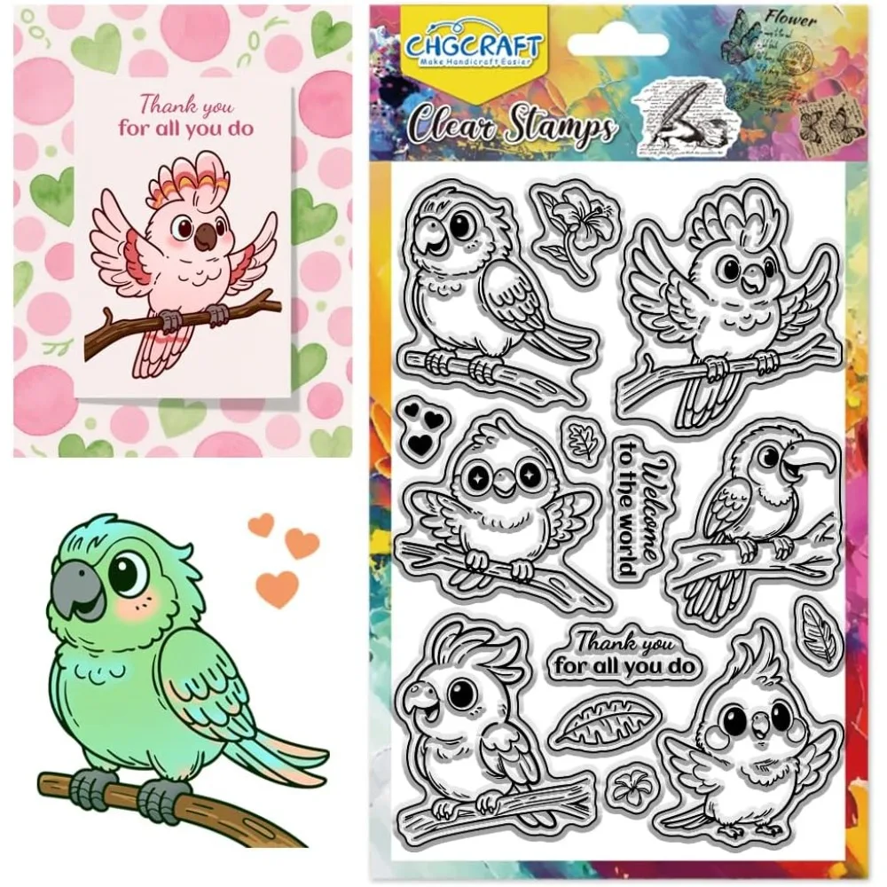 Cute Parrot Clear S…