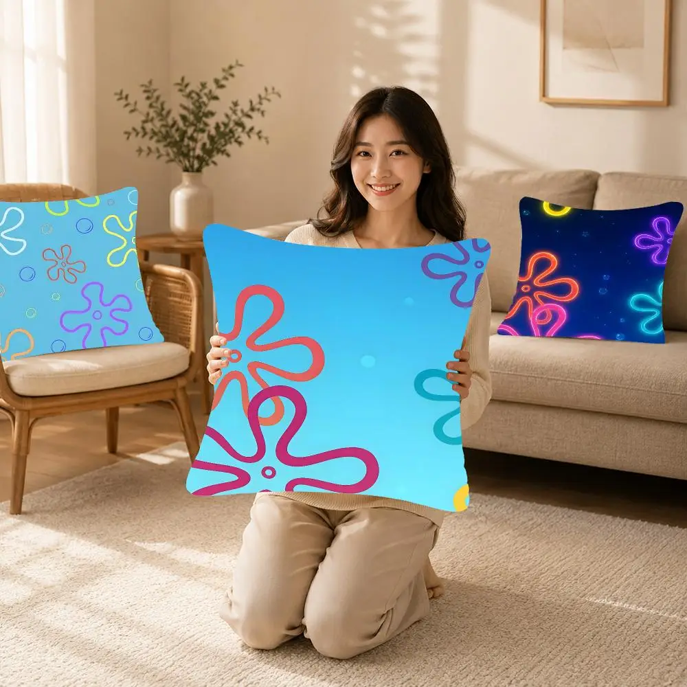 Theme Nature Ocean Element Cushion Cover Bedroom bed reading backrest cushion Festive plush holiday Soft plush throw